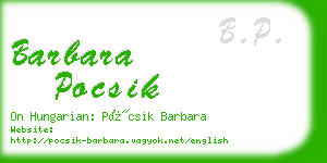 barbara pocsik business card